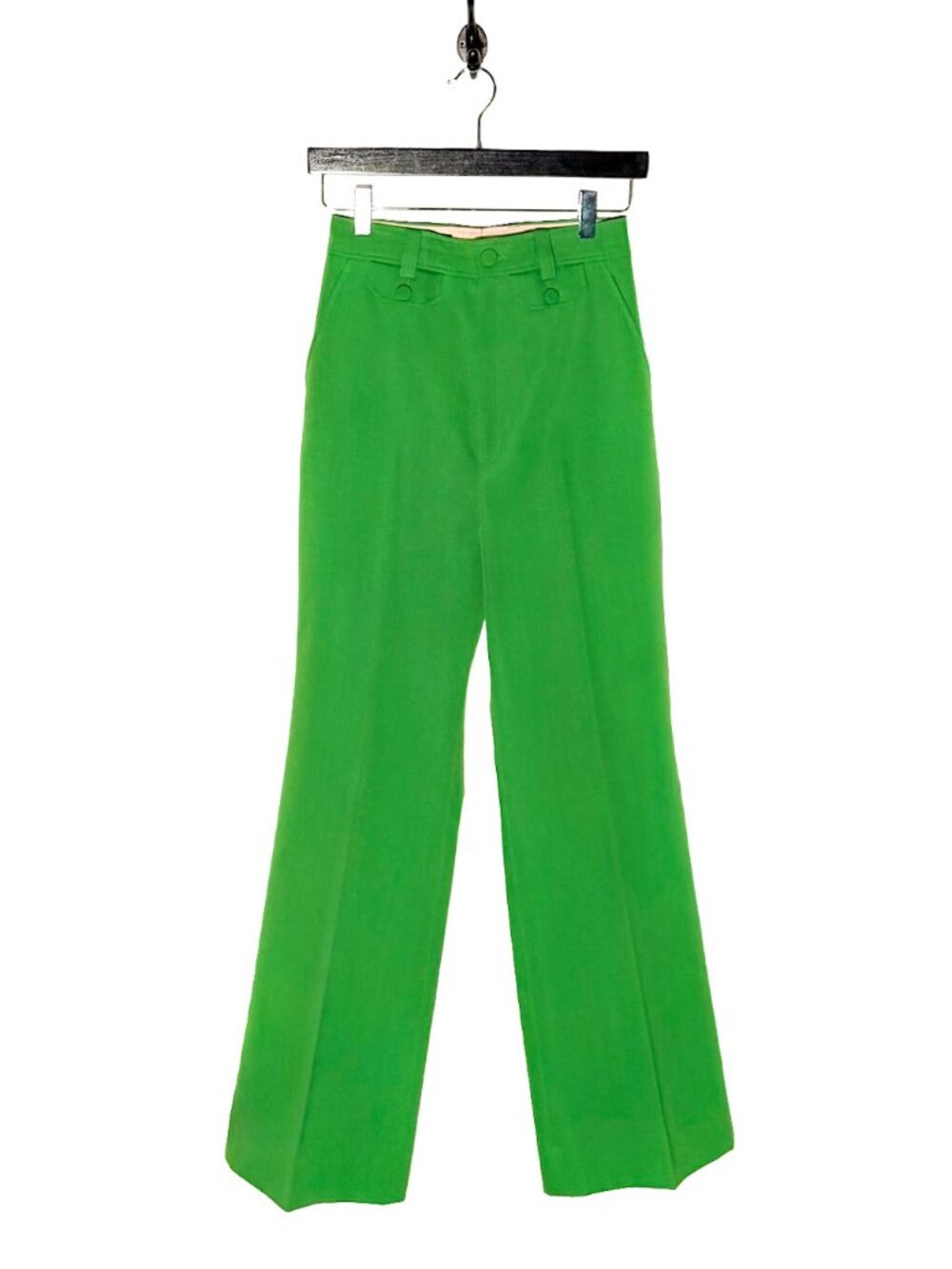 Gucci 2021 Green Wool Flare Leg Trousers